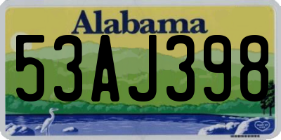 AL license plate 53AJ398