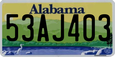 AL license plate 53AJ403