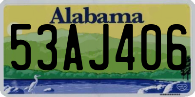 AL license plate 53AJ406