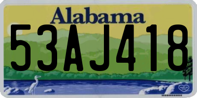 AL license plate 53AJ418