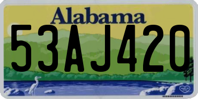 AL license plate 53AJ420
