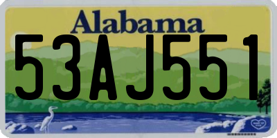 AL license plate 53AJ551