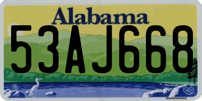 AL license plate 53AJ668