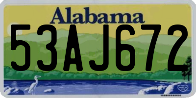 AL license plate 53AJ672