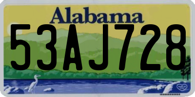 AL license plate 53AJ728