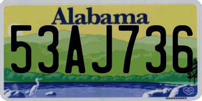 AL license plate 53AJ736