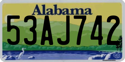 AL license plate 53AJ742