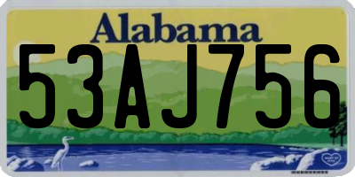 AL license plate 53AJ756