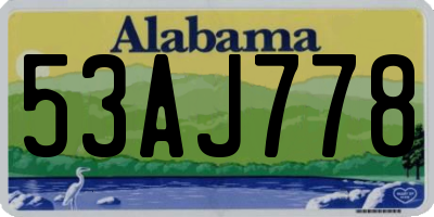 AL license plate 53AJ778