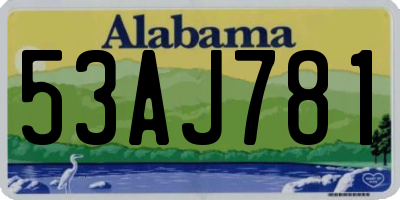 AL license plate 53AJ781