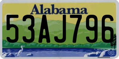 AL license plate 53AJ796