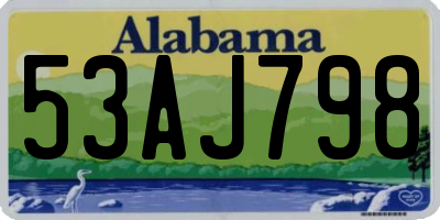 AL license plate 53AJ798