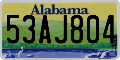 AL license plate 53AJ804