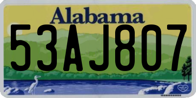 AL license plate 53AJ807