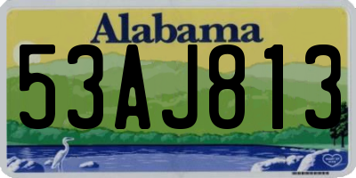 AL license plate 53AJ813