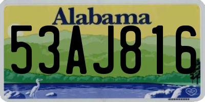 AL license plate 53AJ816