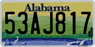 AL license plate 53AJ817