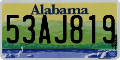 AL license plate 53AJ819