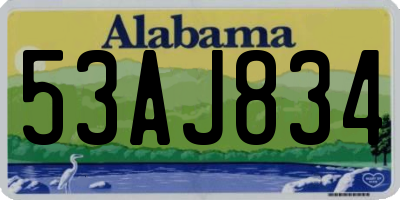 AL license plate 53AJ834