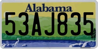AL license plate 53AJ835