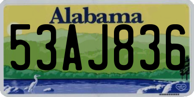 AL license plate 53AJ836