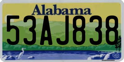 AL license plate 53AJ838