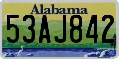 AL license plate 53AJ842