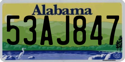 AL license plate 53AJ847