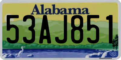 AL license plate 53AJ851