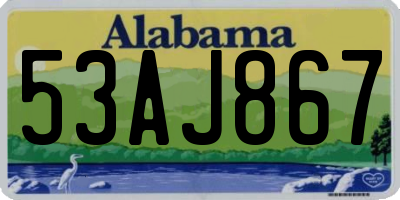 AL license plate 53AJ867