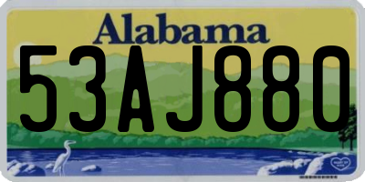 AL license plate 53AJ880