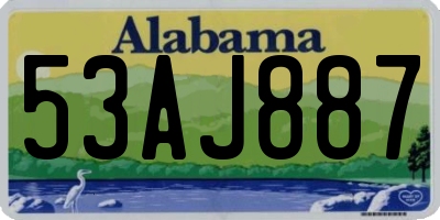 AL license plate 53AJ887