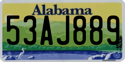 AL license plate 53AJ889