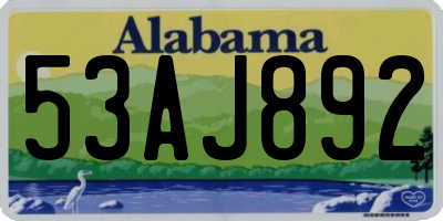 AL license plate 53AJ892