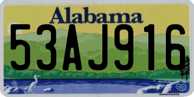 AL license plate 53AJ916