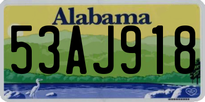 AL license plate 53AJ918