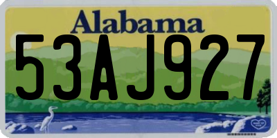 AL license plate 53AJ927