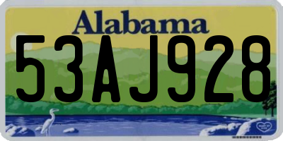 AL license plate 53AJ928