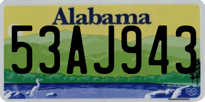 AL license plate 53AJ943