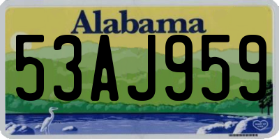 AL license plate 53AJ959