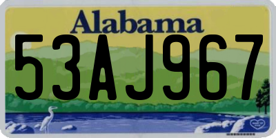 AL license plate 53AJ967