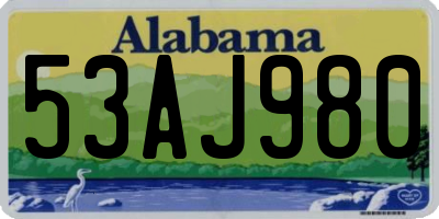 AL license plate 53AJ980
