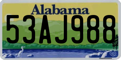 AL license plate 53AJ988
