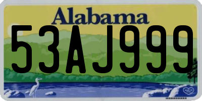 AL license plate 53AJ999