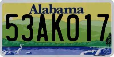 AL license plate 53AK017