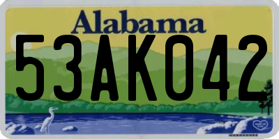 AL license plate 53AK042