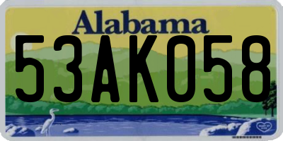 AL license plate 53AK058