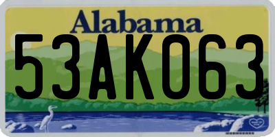 AL license plate 53AK063