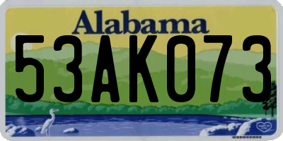 AL license plate 53AK073