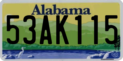 AL license plate 53AK115